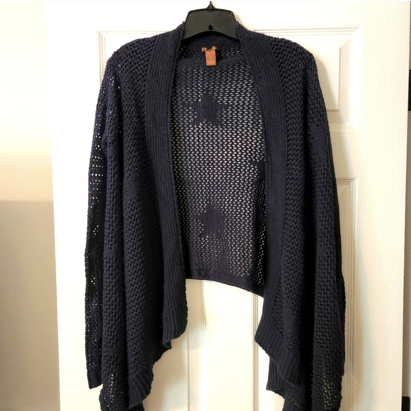 Copper Key Sweaters - Star crochet navy cardigan S